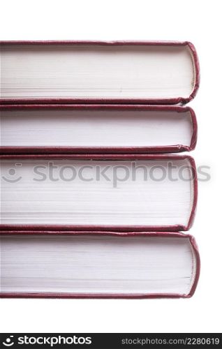Isolated on white stack red book library object