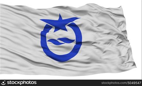 Isolated Otsu Flag, Capital of Japan Prefecture, Waving on White Background. Isolated Otsu Flag, Capital of Japan Prefecture, Waving on White Background, High Resolution