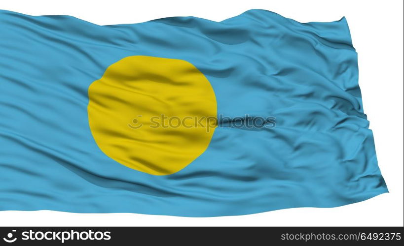 Isolated Palau Flag, Waving on White Background, 3D Rendering