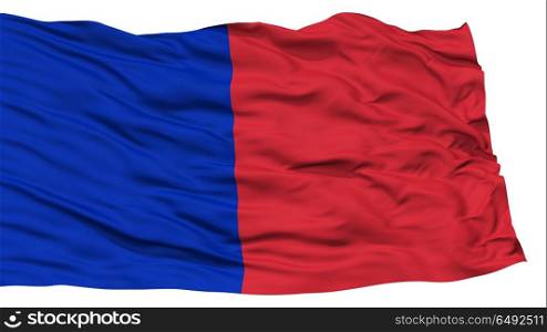 Isolated Paris City Flag, Capital City of France, Waving on White Background, High Resolution