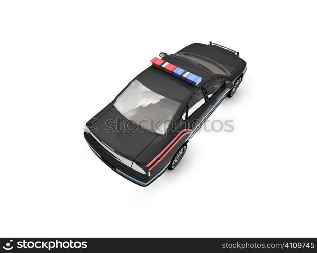 isolated police car on a white background