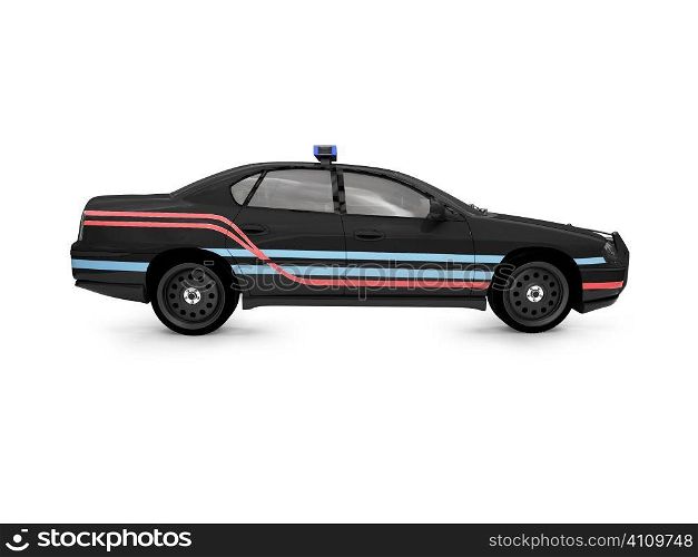 isolated police car on a white background