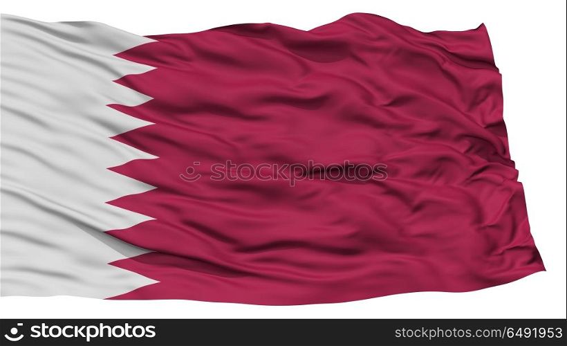 Isolated Qatar Flag, Waving on White Background, 3D Rendering