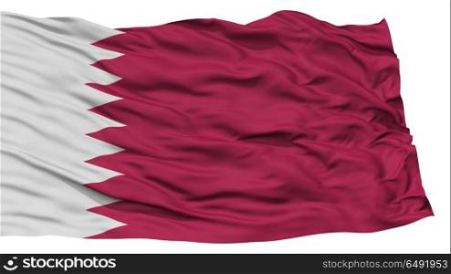 Isolated Qatar Flag, Waving on White Background, 3D Rendering