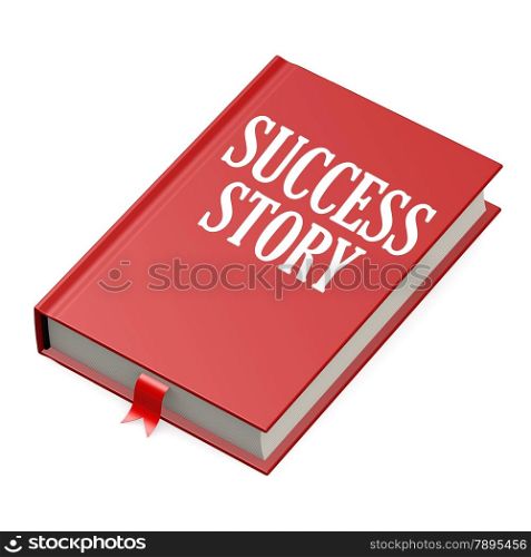 Isolated red book with success story