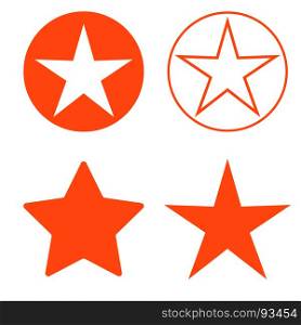 Isolated red star icon, ranking mark. Isolated red star icon, ranking mark set. Modern simple favorite sign, decoration symbol for website design, web button, mobile app.