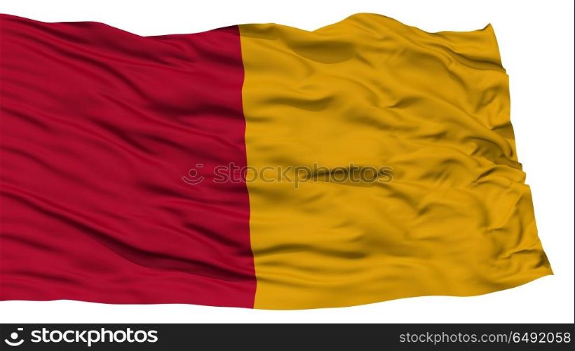 Isolated Rome City Flag, Capital City of Italy, Waving on White Background, High Resolution
