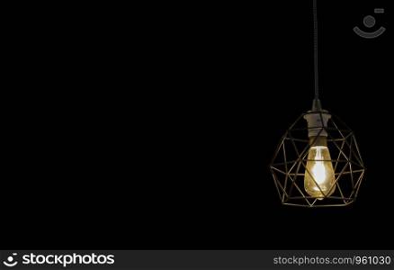 Isolated Round light bulbs for illumination on a black background with clipping path.