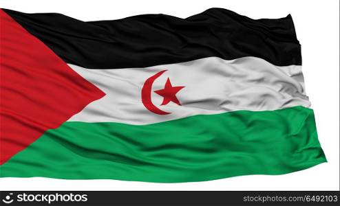 Isolated Sahrawi Arab Democratic Republic Flag, Waving on White Background, High Resolution