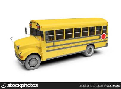 isolated school bus on white background