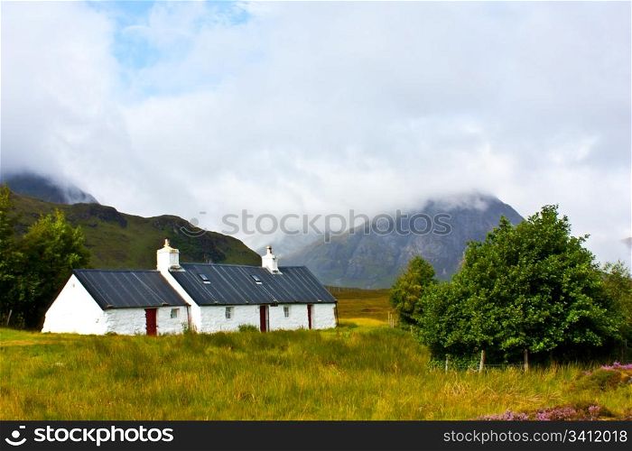 Isolated Scottish house in the Higlands, Scotland