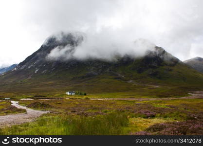 Isolated Scottish house in the Higlands, Scotland