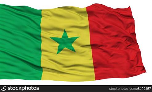 Isolated Senegal Flag, Waving on White Background, High Resolution