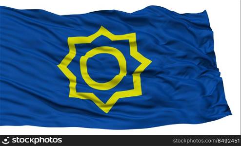 Isolated Seoul City Flag, Capital City of South Korea, Waving on White Background, High Resolution