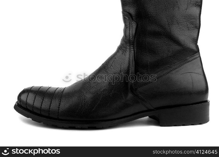 isolated shoe on white background, focus on center of photo