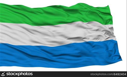 Isolated Sierra Leone Flag, Waving on White Background, High Resolution