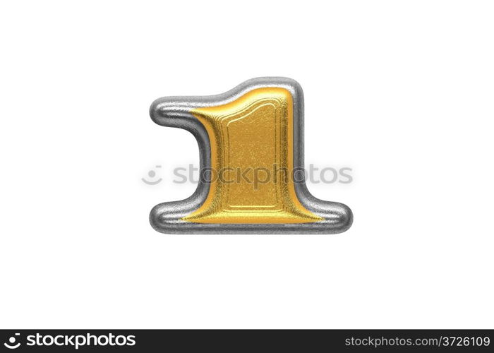 isolated silver figure with gold