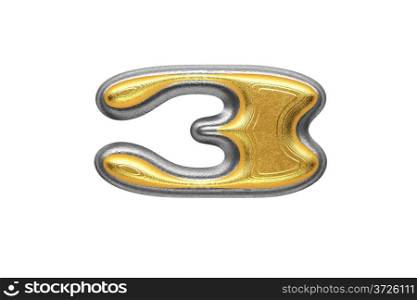 isolated silver figure with gold