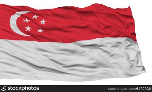 Isolated Singapore City Flag, Capital City of Singapore, Waving on White Background, High Resolution