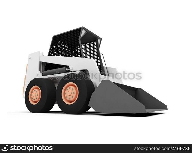 isolated skid steer loader on a white background