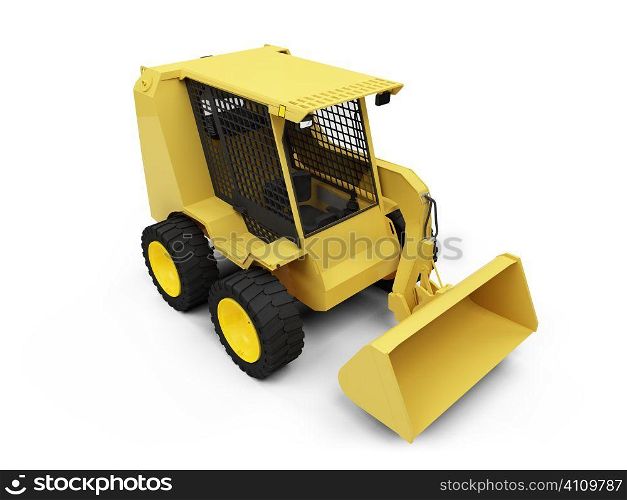 isolated skid steer loader on a white background