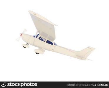isolated small airplane over white background