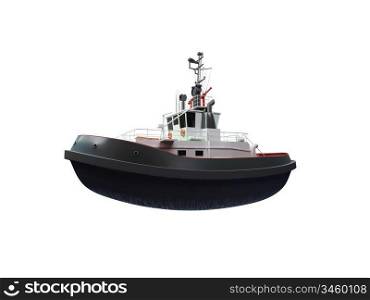 isolated small boat over white