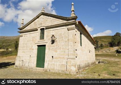 Isolated small mountain chapel in the Peneda National Park, Northern Portugal