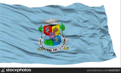 Isolated Sofia City Flag, Capital City of Bulgaria, Waving on White Background, High Resolution