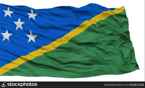 Isolated Solomon Islands Flag, Waving on White Background, High Resolution