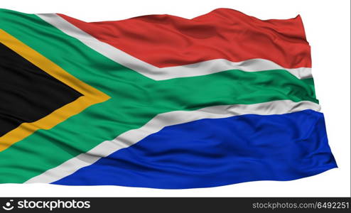 Isolated South Africa Flag, Waving on White Background, High Resolution