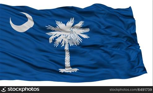 Isolated South Carolina Flag, USA state, Waving on White Background, High Resolution