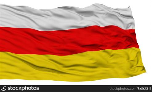 Isolated South Ossetia Flag, Waving on White Background, High Resolution