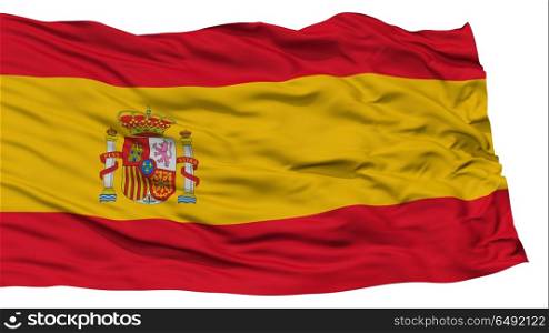 Isolated Spain Flag, Waving on White Background, High Resolution