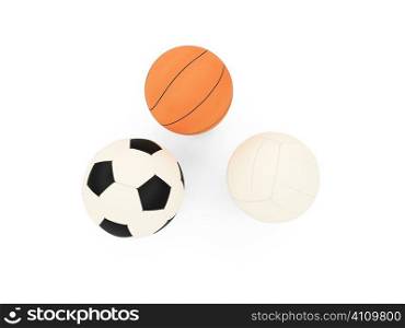 isolated sport balls against white