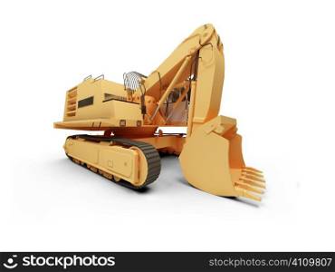 isolated steam shovel bulldozer on a white background