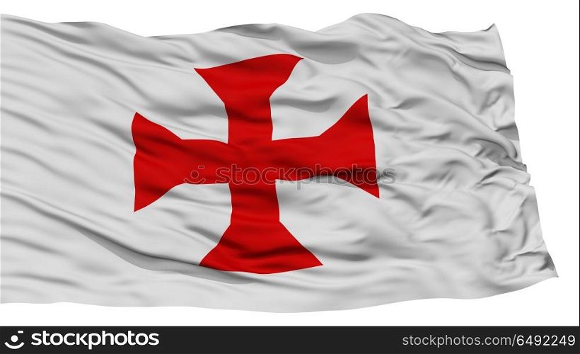 Isolated Sucre City Flag, Capital City of Bolivia, Waving on White Background, High Resolution