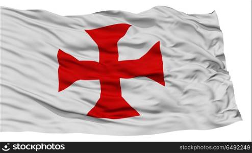 Isolated Sucre City Flag, Capital City of Bolivia, Waving on White Background, High Resolution