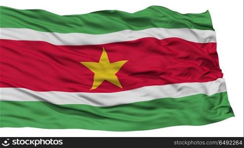 Isolated Suriname Flag, Waving on White Background, 3D Rendering