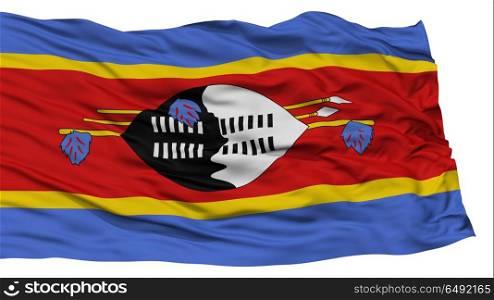 Isolated Swaziland Flag, Waving on White Background, High Resolution