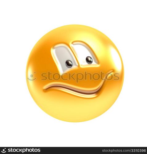 isolated symbolic smiling face 3d rendering