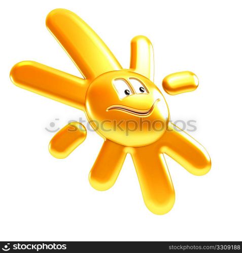 isolated symbolic sun smile 3d rendering
