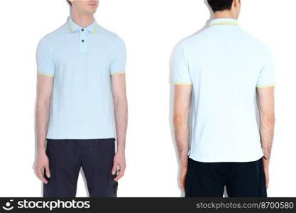 Isolated t-shirt model two side view