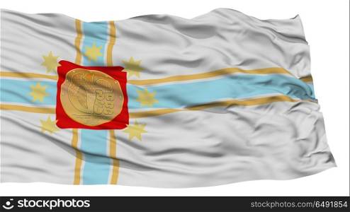 Isolated Tbilisi City Flag, Capital City of Georgia, Waving on White Background, High Resolution