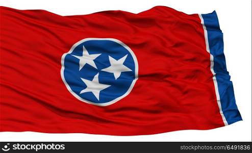 Isolated Tennessee Flag, USA state, Waving on White Background, High Resolution