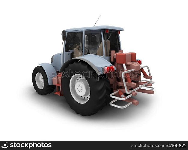 isolated traktor on white background