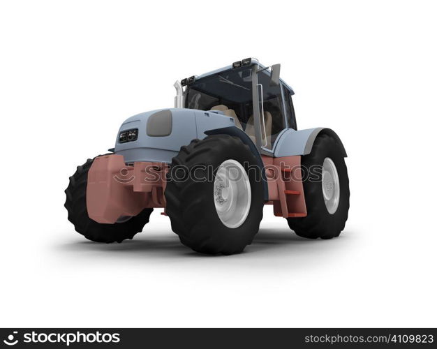 isolated traktor on white background