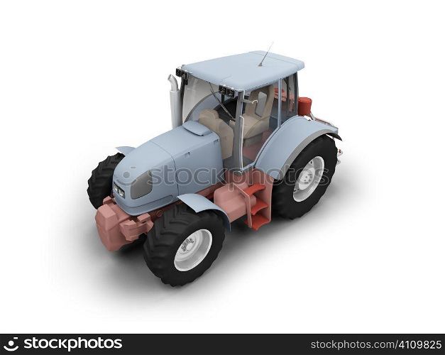 isolated traktor on white background