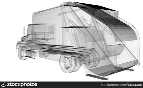 isolated transparent clean truck