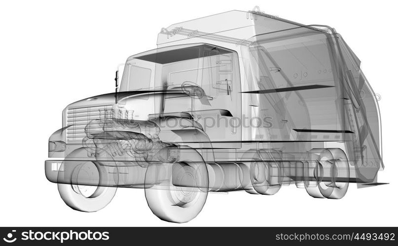 isolated transparent clean truck